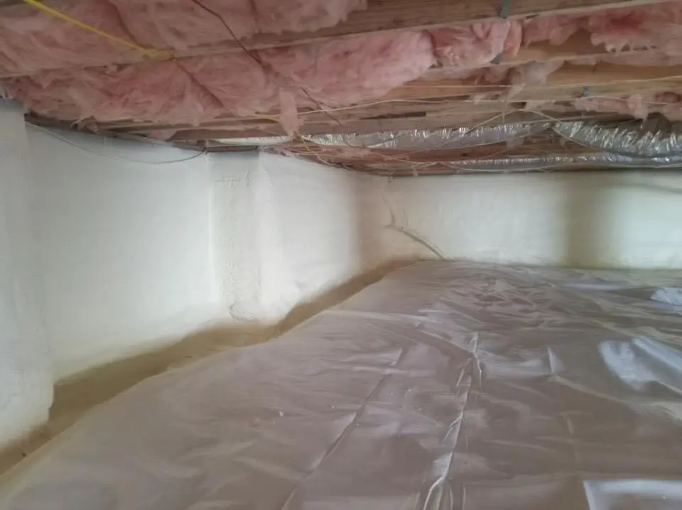 Crawl space encapsulation with closed-cell spray foam for Roof Waterproofing in Mount Airy